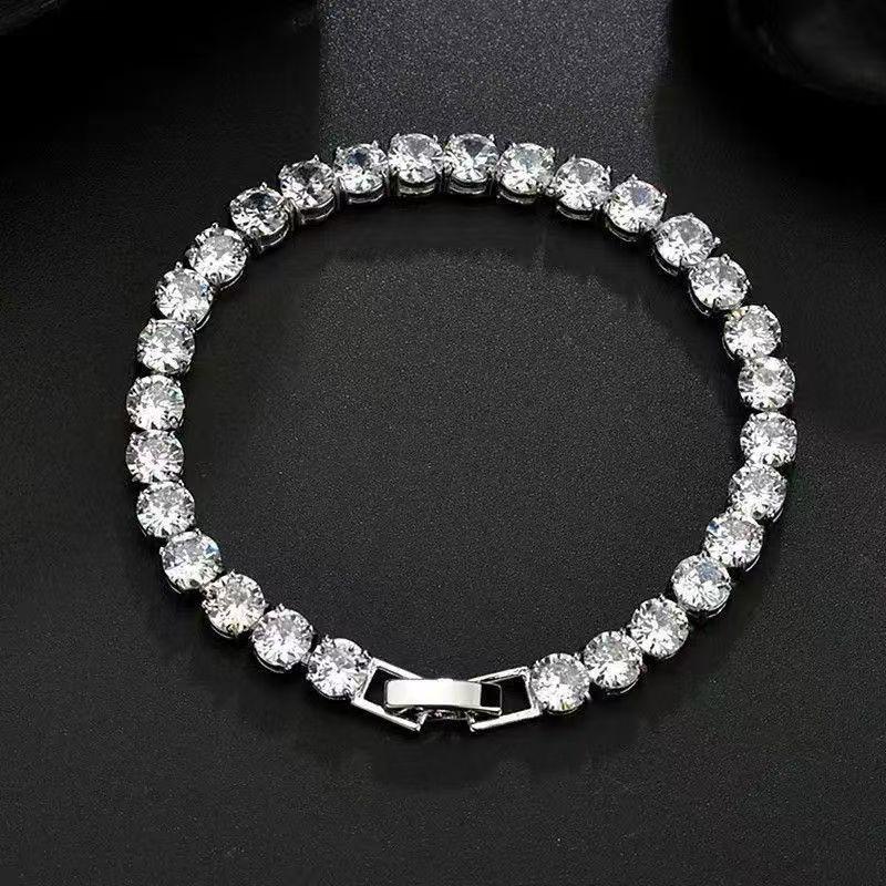Hot Selling Men's Hip Hop Cuban Chain & 4mm Tennis Bracelet with Full Diamond Inlay