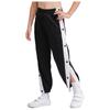 Boys Contrasting Stripe Sweatpants Side Split Press Button Pockets Casual Basketball Sport Trousers