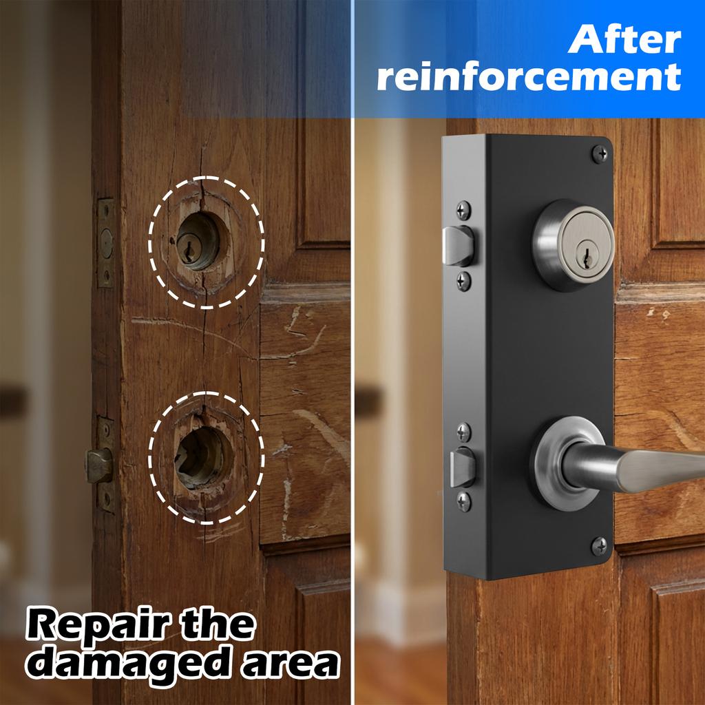 Stainless Steel Lock and Door Reinforcement Plate Heavy Duty Security Repair Plate for 1-3/4 In Thick Doors for Reinforcing and