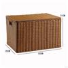 Lidded Storage Box Rigid Woven Rectangular for Bedroom, Living Room