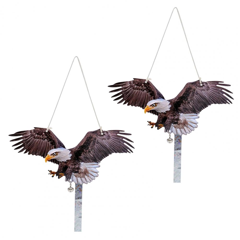 Outdoor Owl Deterrent Vivid Owl Patterns Reflective Owl Hanging Decorations for Balcony Garden Set of 2 Waterproof Acrylic Fake
