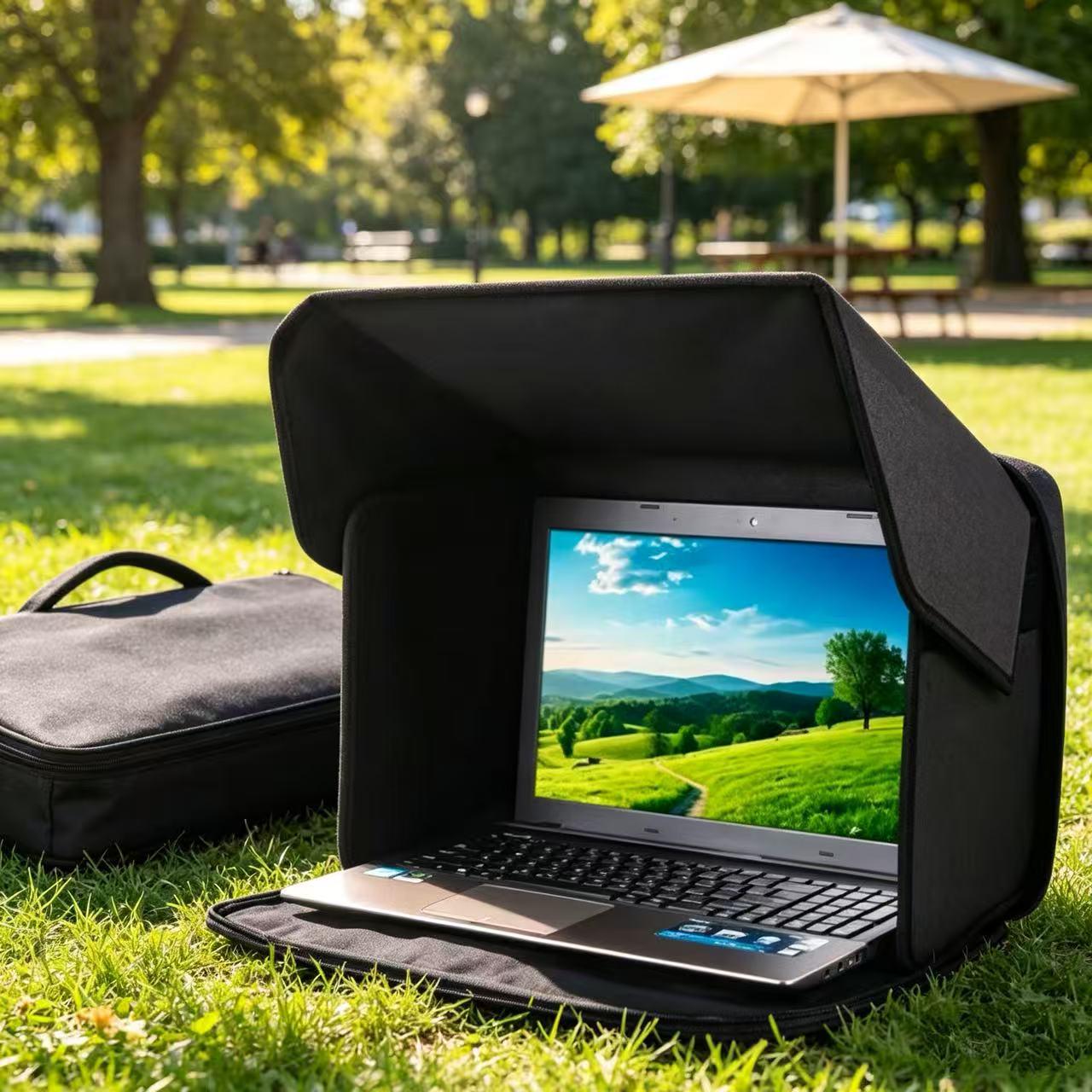 Foldable 16 Outdoor Laptop Privacy Shade & Waterproof Bag 16-inch Shade Computer Bag