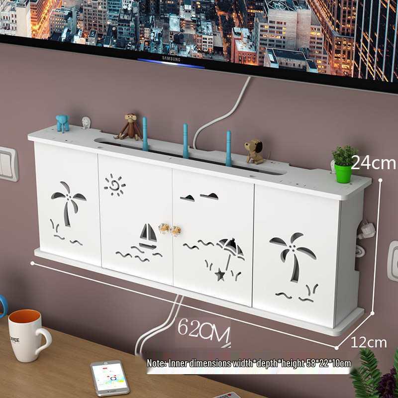 Wall-Mounted No-Drill WiFi Router and TV Set-Top Box Shelf for Living Room/Bedroom