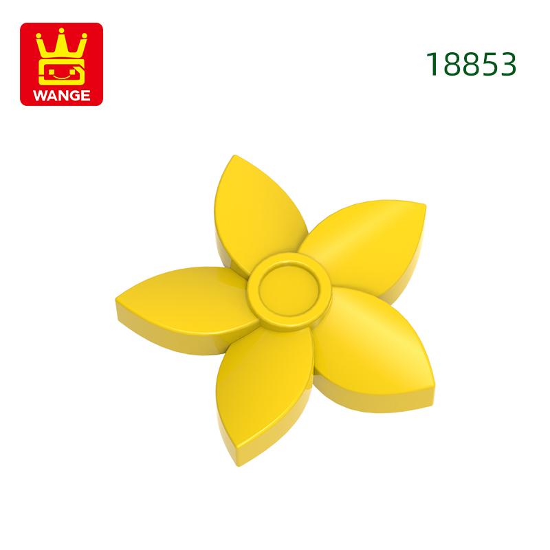 Non-Toxic 1388Pcs/Lot 18853 Hair Flower With Pointed Petals Building Blocks Moc Color Accessories Compatible With Bricks Parts Toys