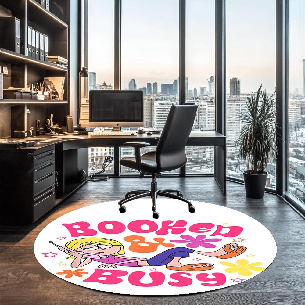 Lizzie McGuire Printed Round Rug Carpet Chair Rug Area Rug Entryway Doormats,for Office Chair Living Room Bedroom Kitchen Room.