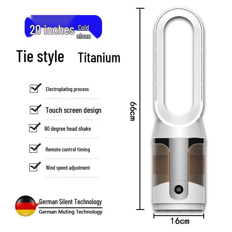Bladeless Silent Ion Air Purifying Fan with Remote - Dual-Use for Hot & Cold