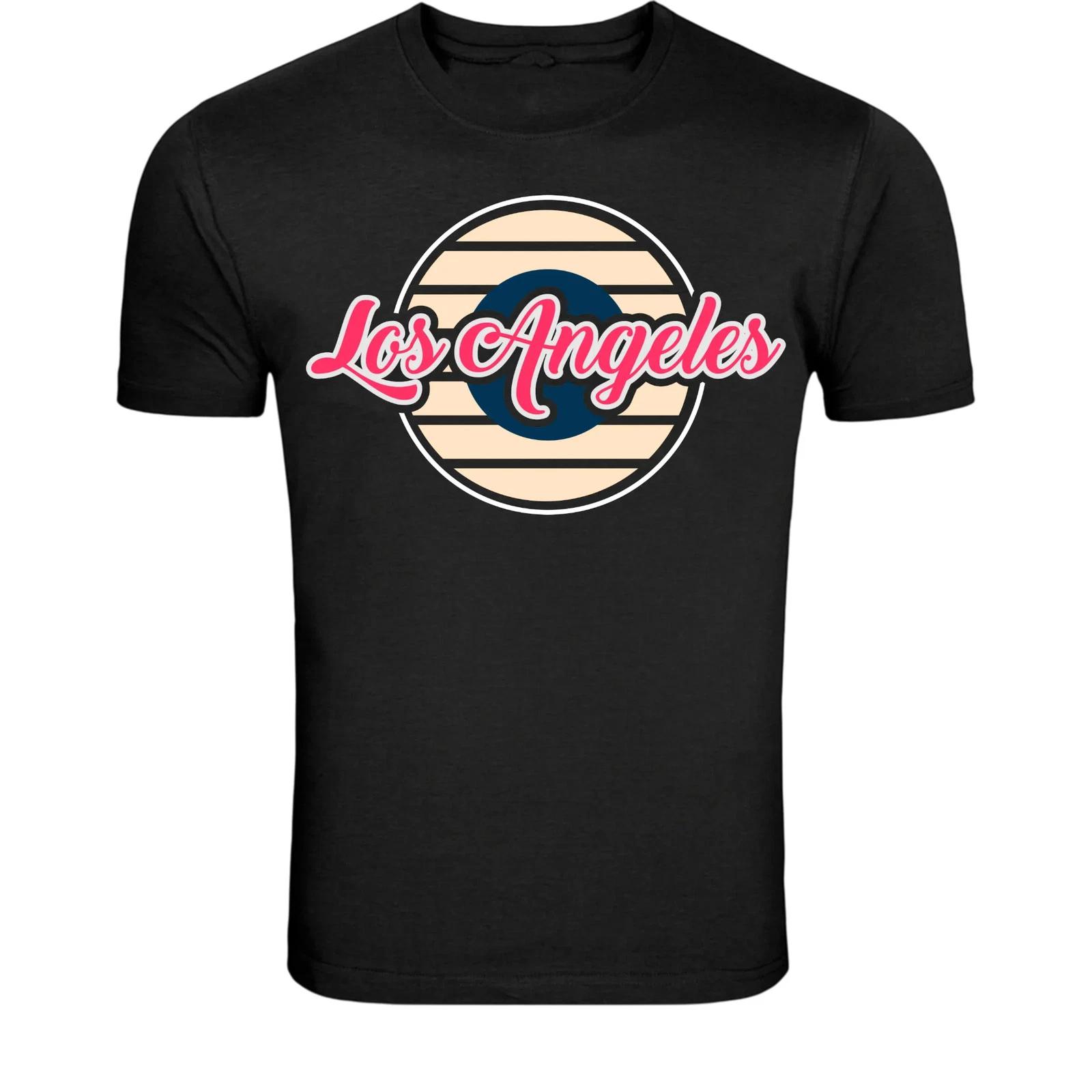 Ретро-футболка с закатом в Лос-Анджелесе - Винтажная графическая футболка из Калифорнии XL