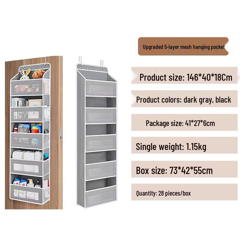 Wall-Mountable Hanging Storage Bag with Mesh Pockets for Dorms and Homes