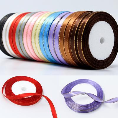 Scrapbooking Supplies DIY Party Decoration 1Roll Hot Sale Golden Ribbon High Quality Wedding Handmade Craft Gift Wrapping 1cm*22m Popular  Accessories