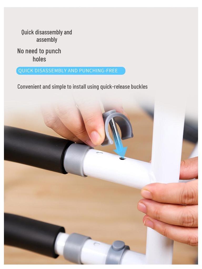 Punch-Free Toilet Assist Handrail: Anti-Fall Support Frame for Elderly