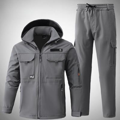 Podzimní a zimní sametová nepromokavá větruodolná hřejivá bunda Storm Soft Shell oblek Muži a ženy Outdoorový oblek pro rybaření