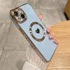 Custodia di lusso Magsafe Magnetica Placcata con Cuore d'Amore per iPhone 11 12 13 14 15 16 Pro Max X XR XS Plus Cover per Ricarica Wireless