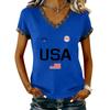 Long Sleeve Shirts for Women Womens Long Sleeve Tops Long Sleeve Tops for Women Womens Long Sleeve T Shirts USA Print V Neck Casual Tee