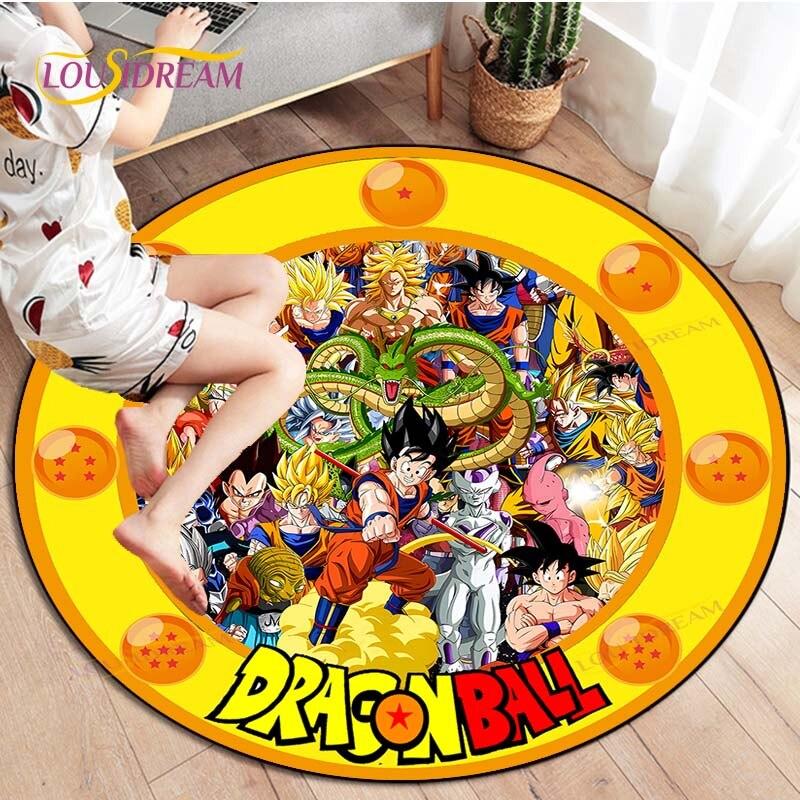Dragon Ball Z Round Goku Living Room Decoration Carpet Kakarot Animation Rug Flannel Home Floor Mat Bedroom Rug