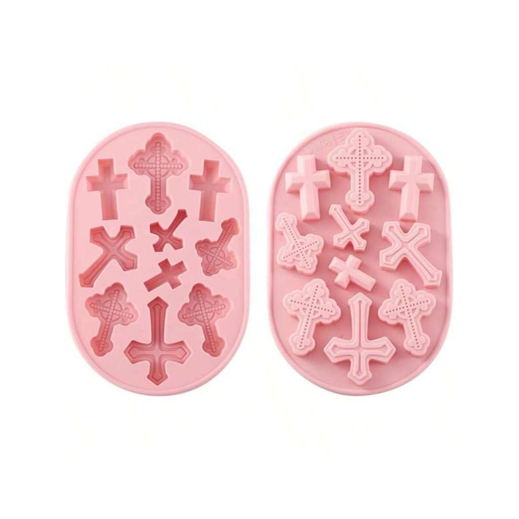1 Pcs 10-Cavity Cross Shaped Silicone Mold-Versatile Tray for Handmade,Biscuit,Candy,Chocolate,Fondant,Cake&Resin Jewelry Making