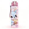 1PC Cute Deer Fawn Pastel Art 750ml Color Plastic Sports Water Bottle Leakproof Flip Straw Lid Suitable for Sports Office Home Use