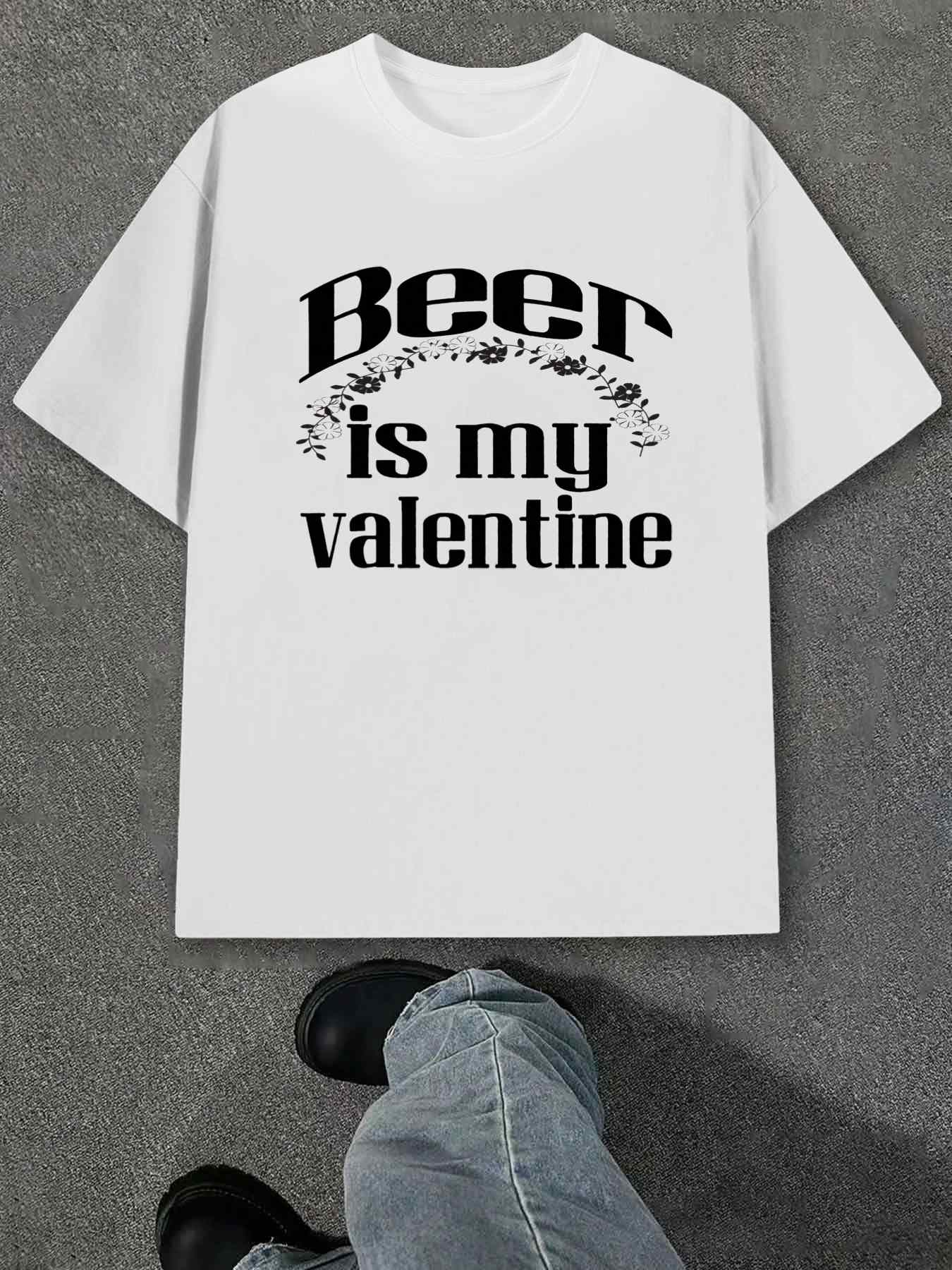 T-Shirt Y2K Beer Valentine White L