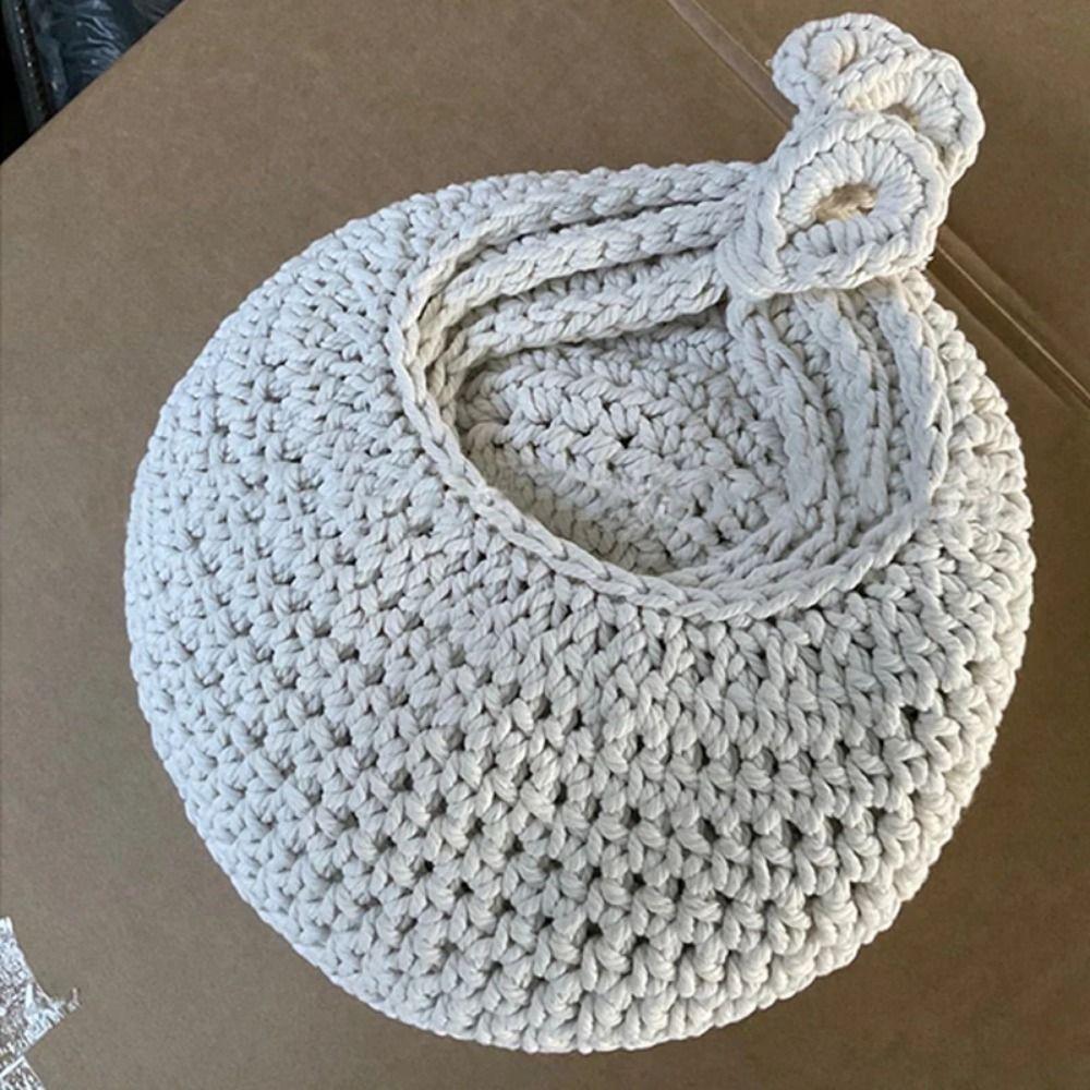 Hand Woven Wall Hanging Fruit Baskets Cotton Rope Boho Onion Container storage bag  Home Decor