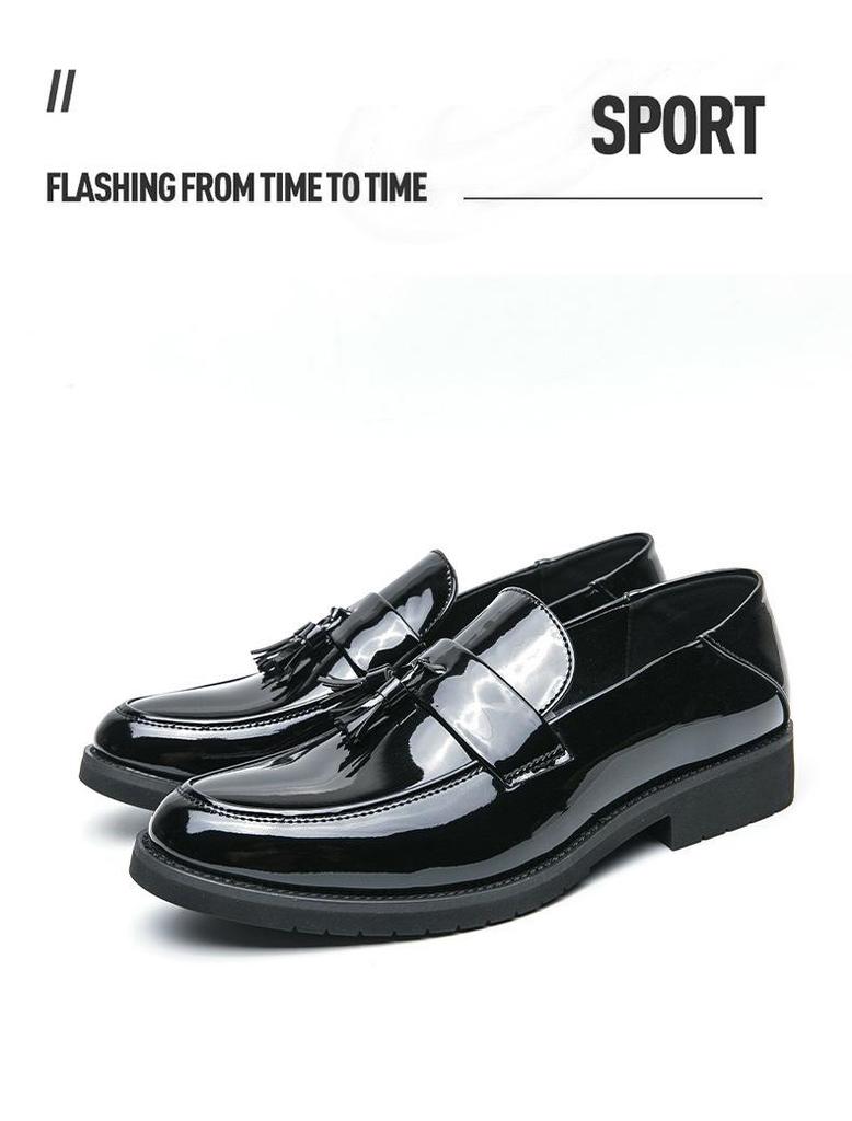 Men's Retro British Style Leather Tassel Loafers: Slip-On Casual Dress Shoes In Large Sizes