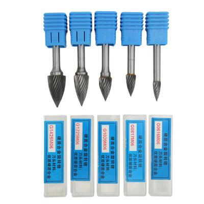 G Type Carbide Rotary Burr Kit 6mm Shank Single Cut Heat Treated Burr Files for Grinding Sculpting