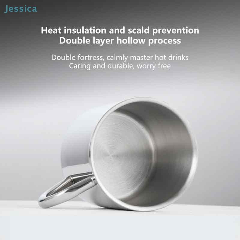 Stainless Steel Coffee Mug 200/300ml,Portable Double Mug Cup Without Lid Travel Tumbler Mug