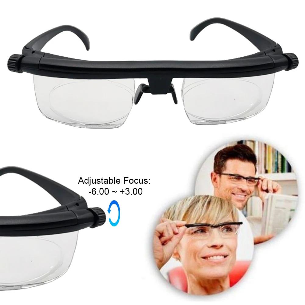 -6D bis +3D Einstellbare Grad Lesebrille Variable Fokusdistanz Kurzsichtigkeit Alterssichtigkeit Brille Automatisch anpassende Lesebrille