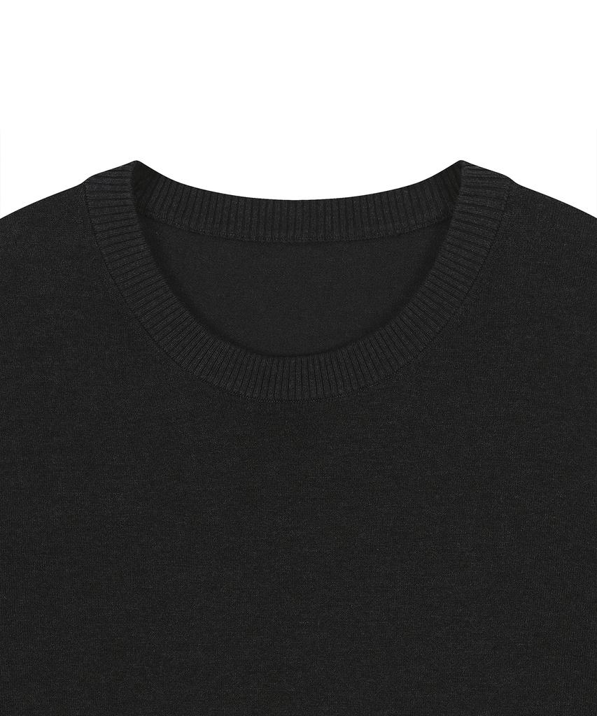 NOIRER Silky Round Neck Knit (Dark Gray)