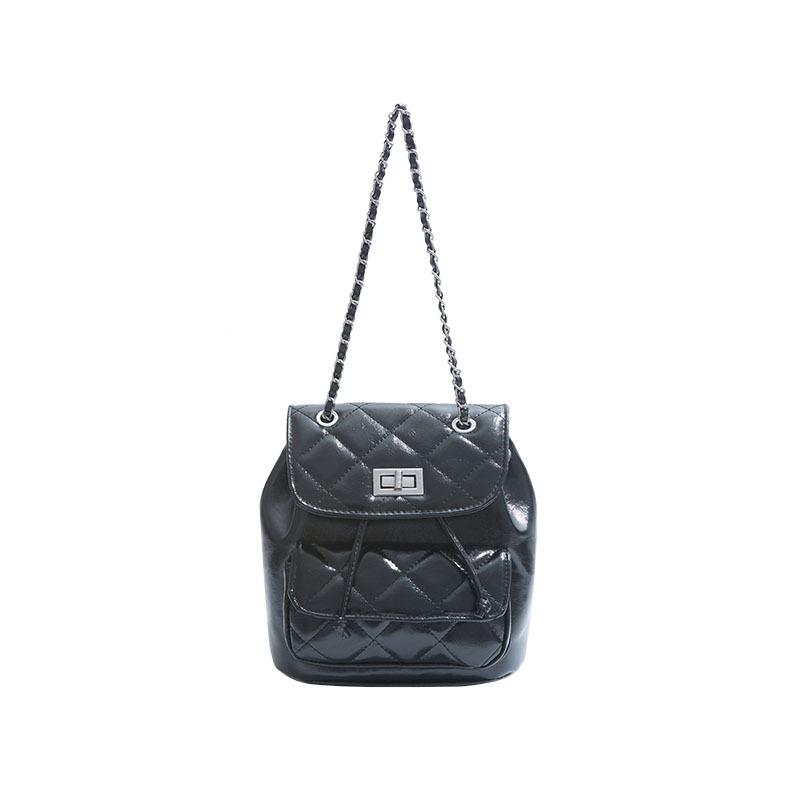 Rautenketten-Rucksack Damen Nischendesign Mode Bucket Bag Lässig Koreanische Version Schultasche Premium Reiserucksack