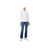 Calvin Klein Jeans Logo Straight Cut Long Sleeve T-Shirt Women Tops Bright-White J225484-YAF