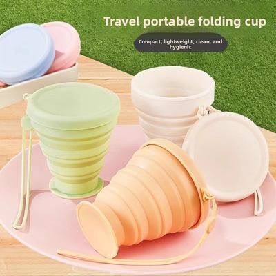 Silicone Folding Travel Water Cup Outdoor Water Cup Easy To Carry Water Cup Candy Color