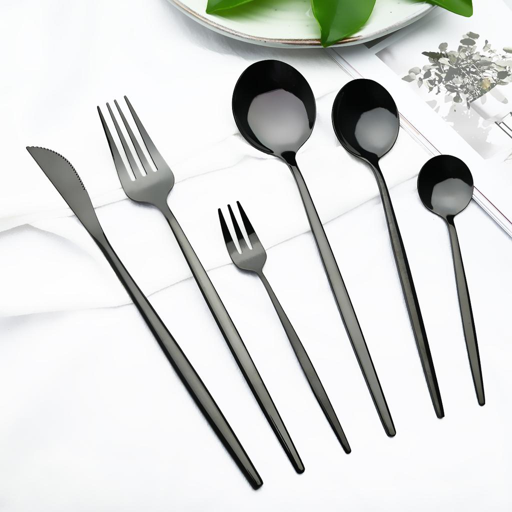 New 36Pcs Mint Gold Cutlery Set Western Silverware Stainless Steel Dinnerware Knife Fork Spoon Tableware Flatware Kitchen Wedding Accessories