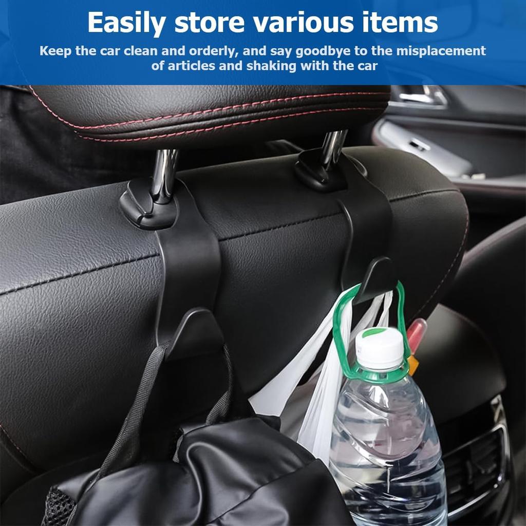 4PCS Car Seat Headrest Hooks, Auto Back Seat Hanger Holder, Durable Stylish Vehicle Organizer Universal Car Interior Accessories, Storage Hooks For