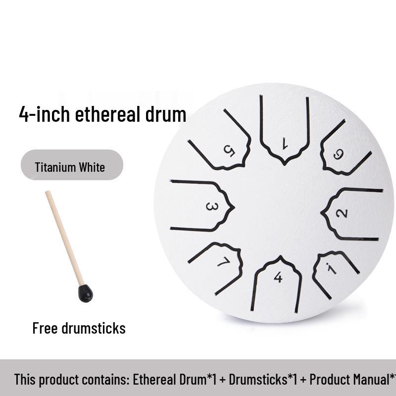 Ethereal Children's Mini Steel Tongue Drum - 3-inch & 4-inch, 8 Tones, Beginner Friendly