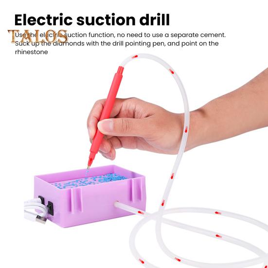 Elektryczny diamentowy długopis do malowania artystycznego Zestawy diamentowych długopisów do malowania próżniowego Akcesoria do malowania diamentowego Długopis do ładowania diamentowego narzędzia artystycznego z tacką do przechowywania