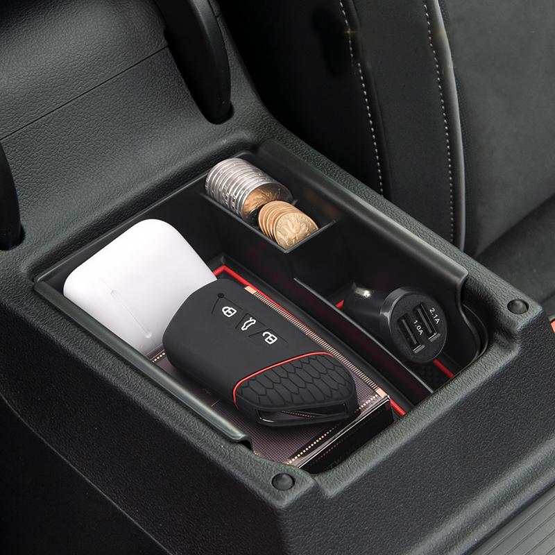 For Volkswagen VW Golf 8 Mk8 2019~2026 Car Door Armrest Storage Box Sundries Tidying Tray Multipurpose Organizer Bag Accessories