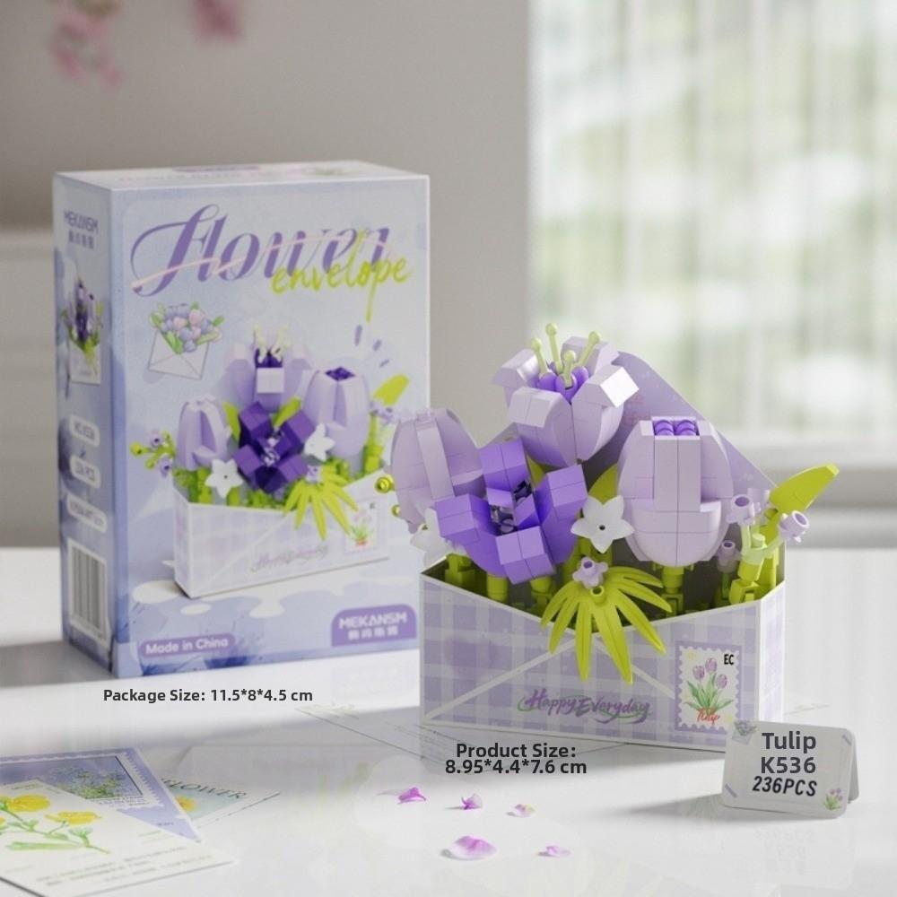Mini Bricks Mini Brick Flower Box Toy DIY Building Block Toy New Flower Bouquet Building Blocks 1