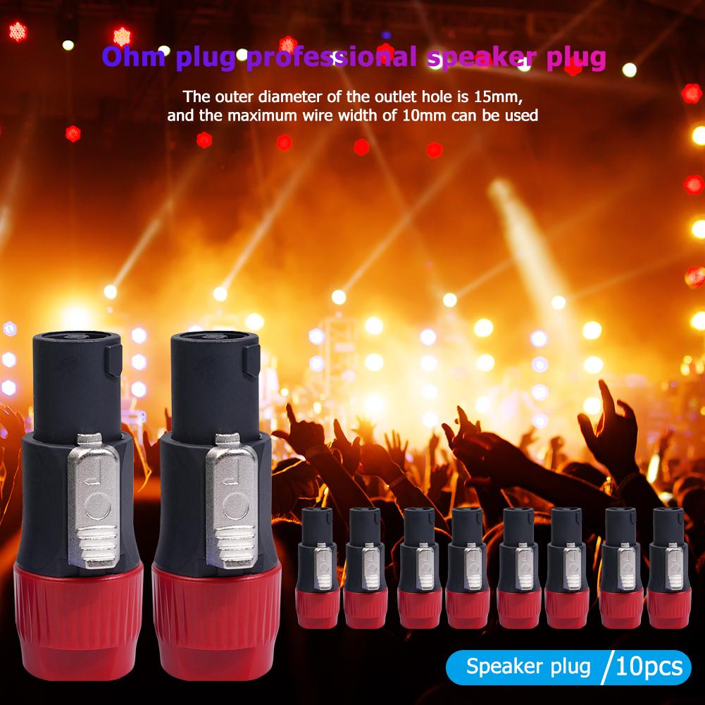 10pcs NL4FC Speaker Connectors 4 Pole 4 Pin Male High-Strength Lightweight ABS Shell Audio Cable Adapter Speakons