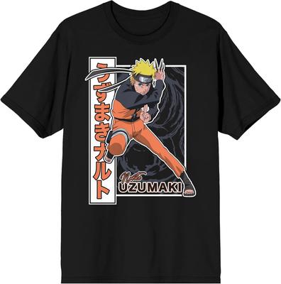 Naruto Uzumaki With Kunai Ninja Men's Black Graphic Tee