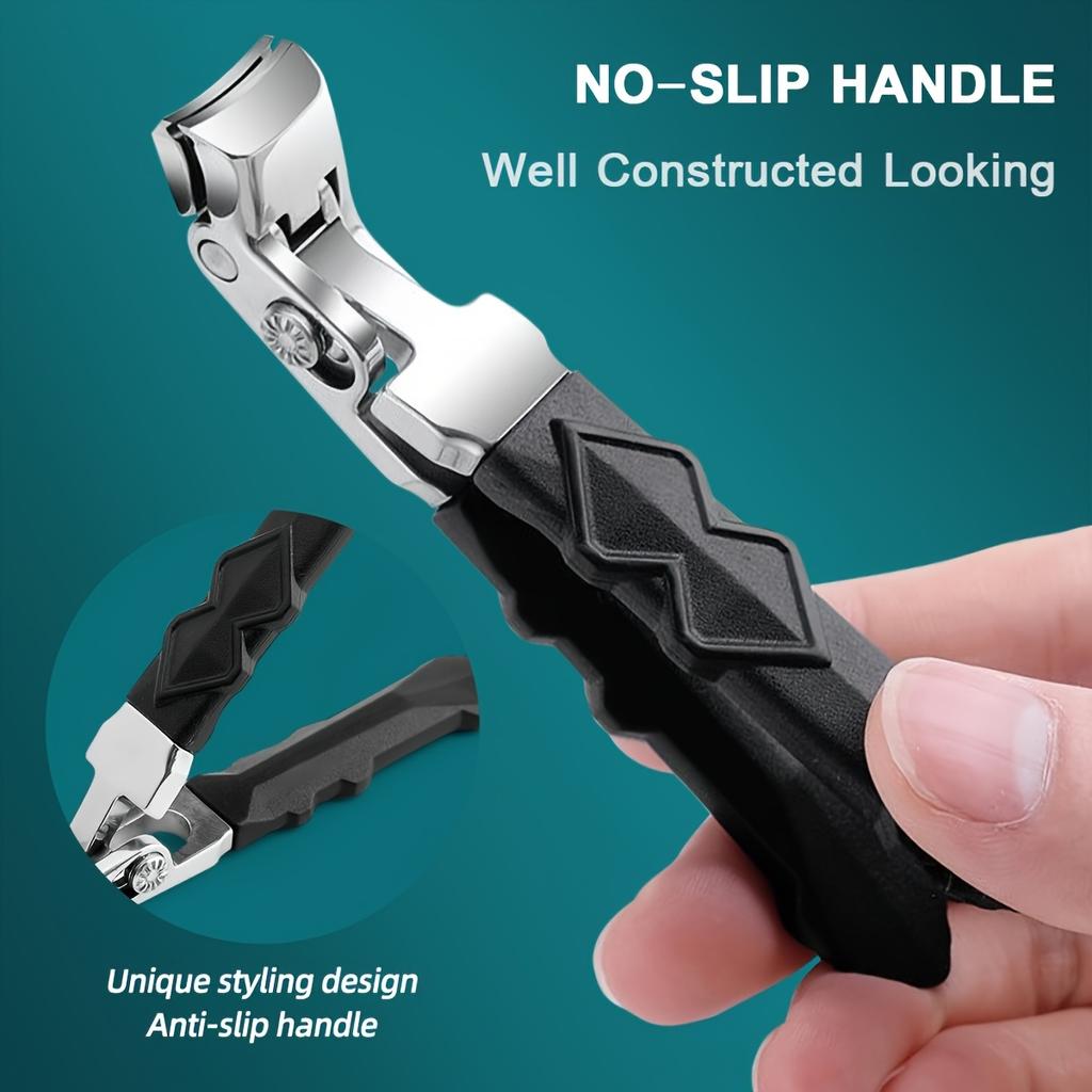 Durable Stainless Steel Toenail Clippers, Wide Jaw, Angled Head, Concave Blade, Classic Style Easy to use Nail Cutter