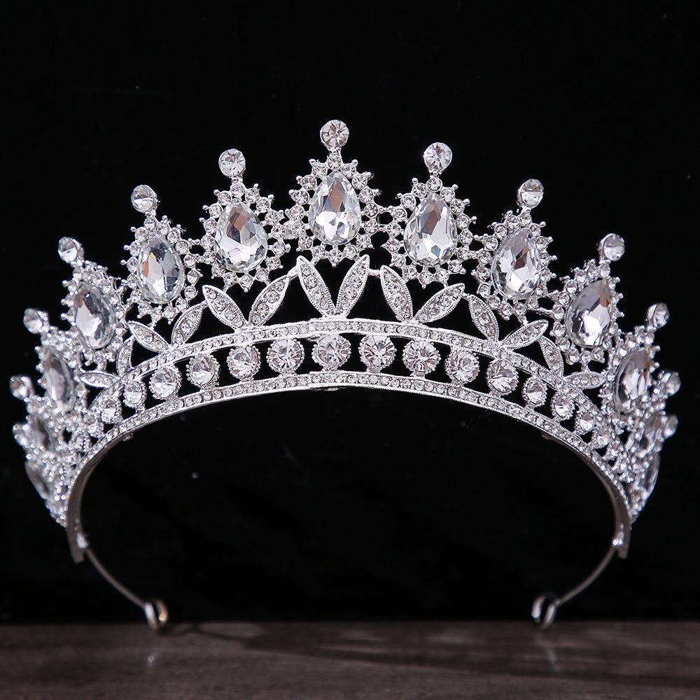 

Серебряный Цвет Хрустальные Короны и Диадемы Барокко Винтаж Корона Тиара Для Женщин Невесты Выпускного Вечера Диадема Свадебные Аксессуары Для Волос