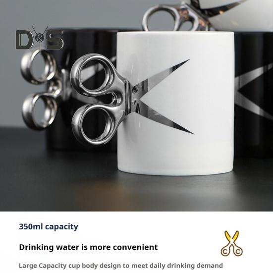 Saksehåndtak Keramikkkopp 350 ml Nyhet Frisør Frisør Te Kaffekrus Gave Fargerik Glasur Håndverkskopp