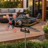 Yousheng USA 250th Vintage Plane Wind Spinner, 1776 2026 Patriotic Helicopter Windmill Stake with Spinning Propeller, 2D Outdoor Metal Airplane