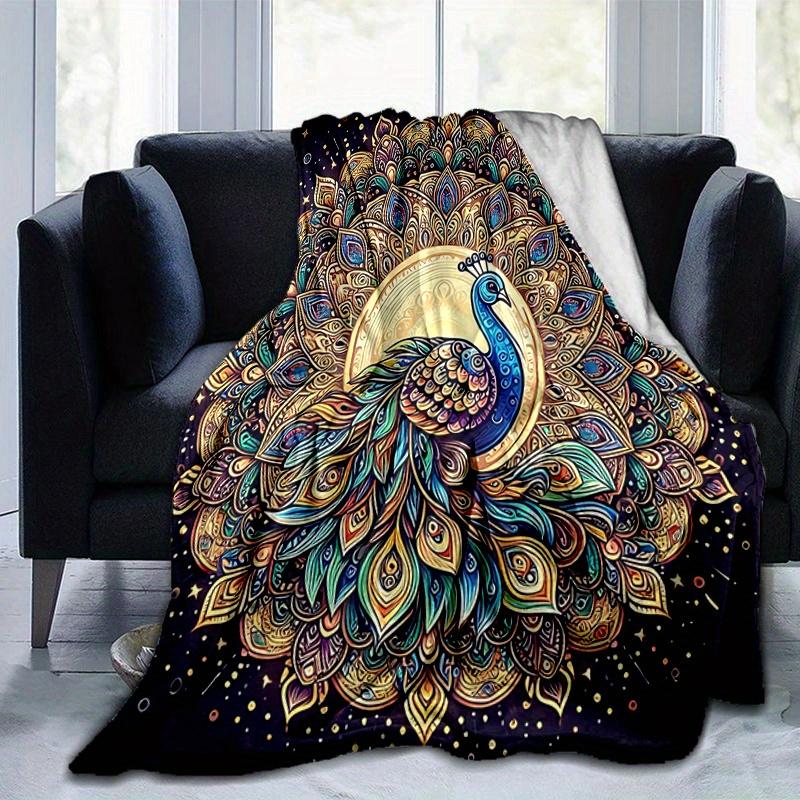 1pc Beautiful Peacock Blanket Cute Movie Characters,Living Room, Travel, Camping, Car Blankets