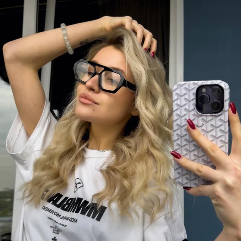 Protective Glasses 2pcs Fashion Large Polygon Sunglasses Women Double Bridges Design Eyewear Female Cler Lens Sun Glasses UV400