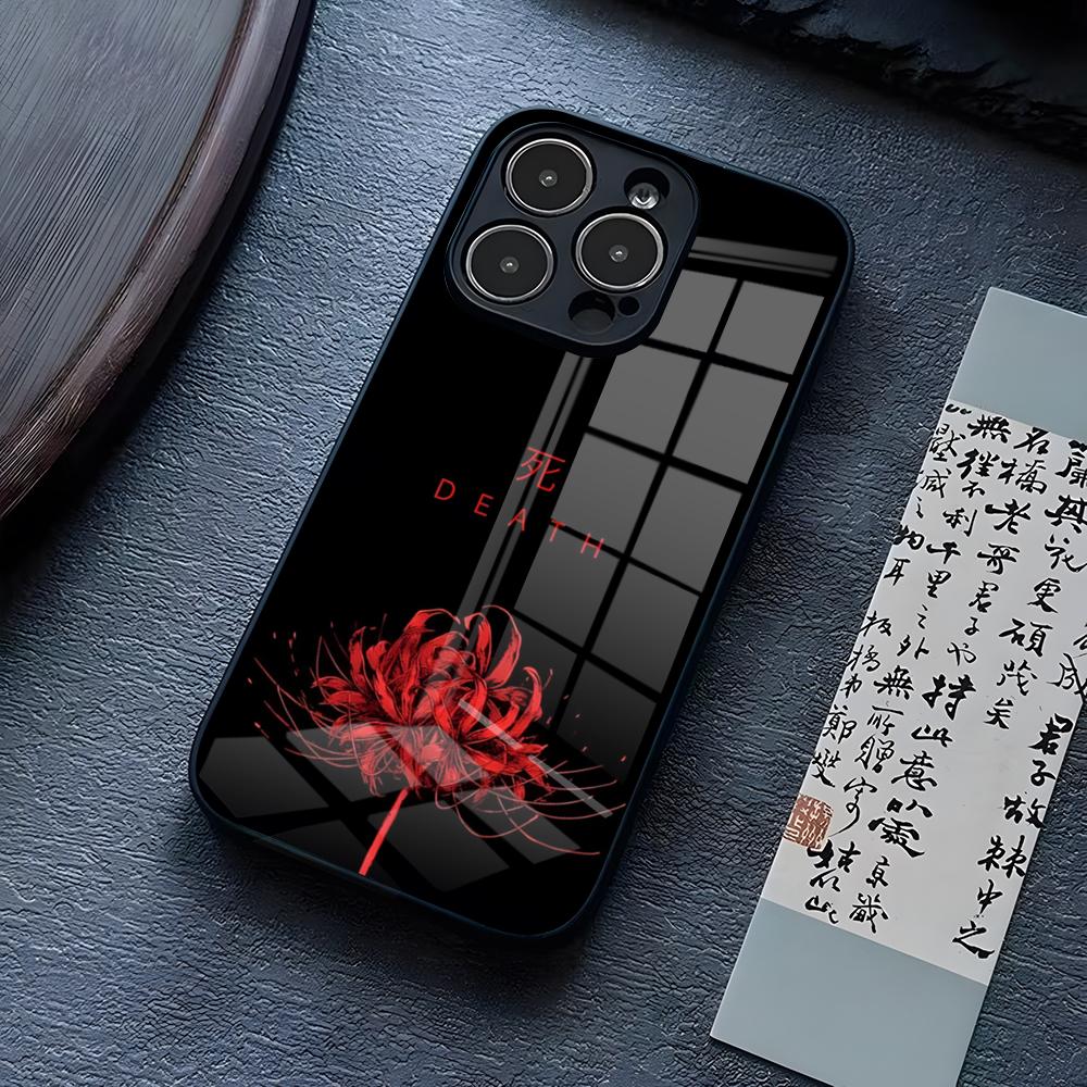 

Red Spider Lily Flower Of Hell Phone Case For IPhone 16 Pro Max 17 14 15 Plus 13 Mini 11 12 X XR XS 8 7 Plus SE Glass Cover iPhone15 Pro