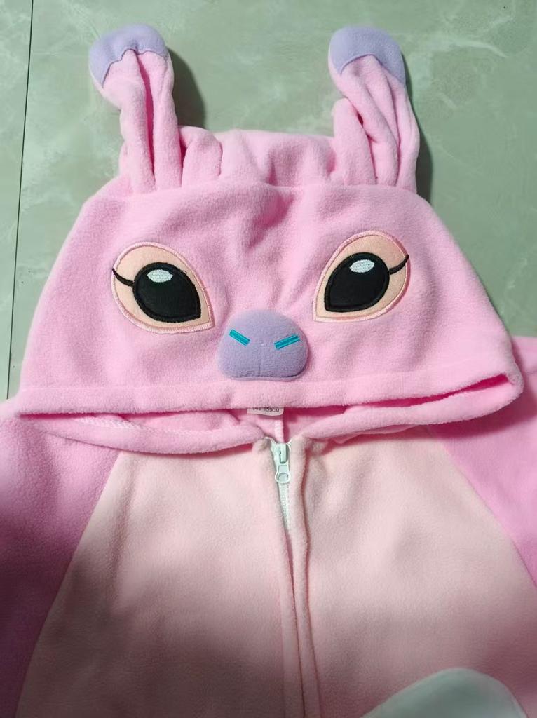 Blue Pink Stitch Cartoon Onesie Pajamas, Couple Animal Costume, Halloween Cosplay Jumpsuit, Adult Loungewear