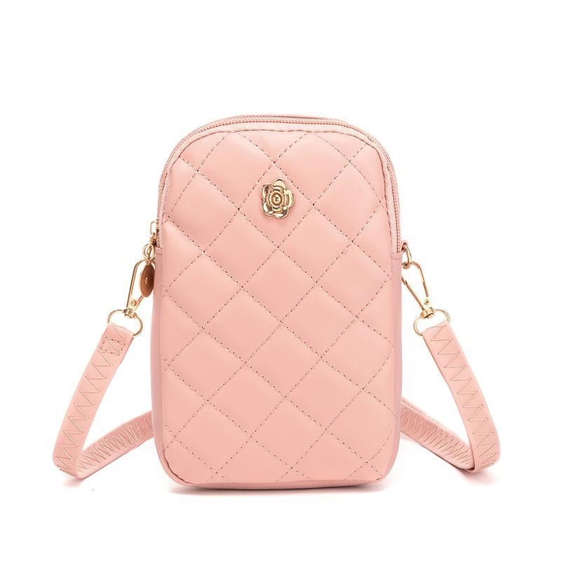 Rhombus embroidery thread solid color women's bag autumn new fashionable simple shoulder crossbody chain small square bag