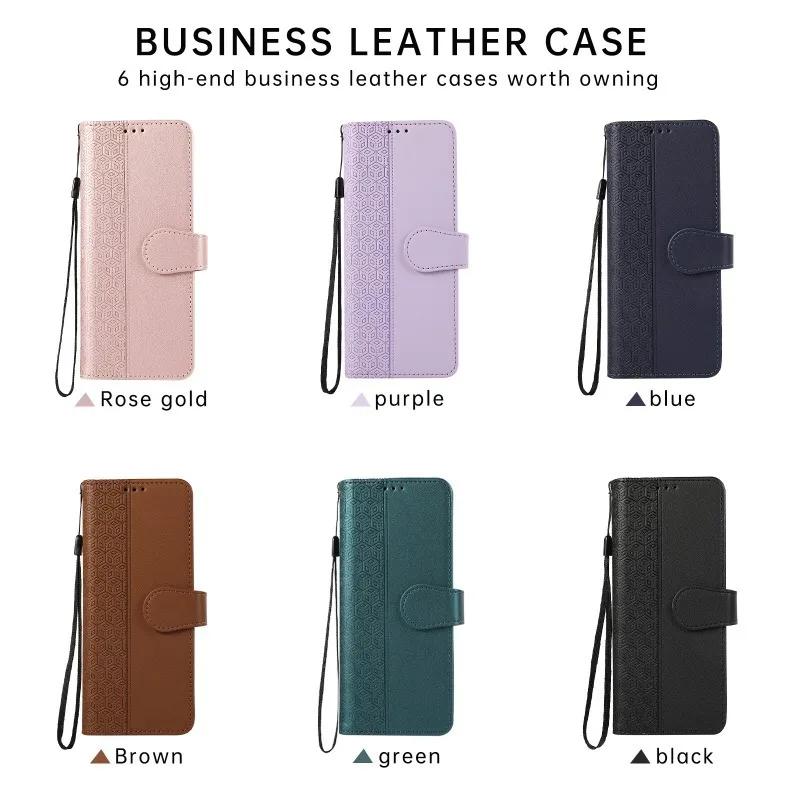 Leather Flip Phone Case for Samsung Galaxy Z Fold 7 6 5 4 3 5G Fold7 Fold6 Fold5 Wallet with Card Holder Protective Cover