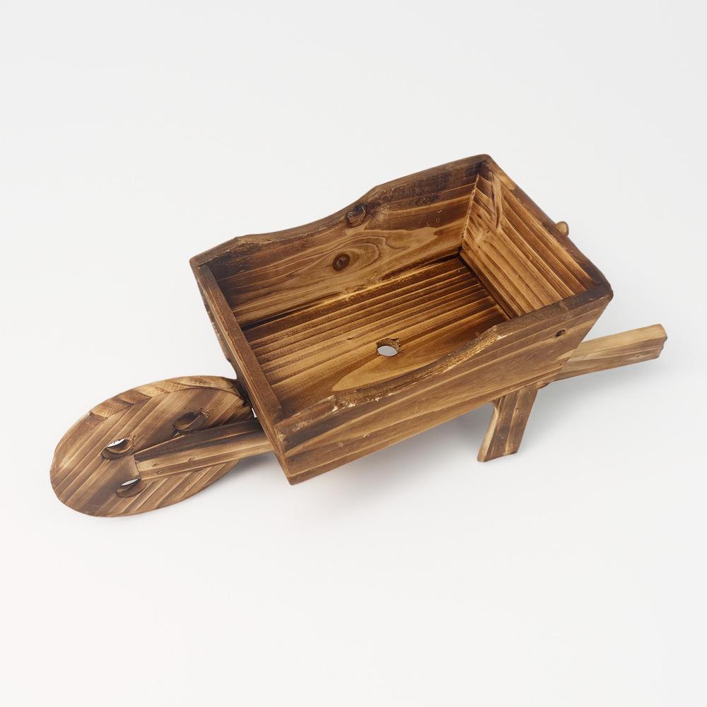 Handmade Rectangular Wooden Flower Pot - Pastoral Style, Creative Design for Succulents