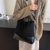 Leather Bucket Shoulder Bags Drawstring Crossbody Purse for Women Large Capactiy Backpack Travel Bags CLE